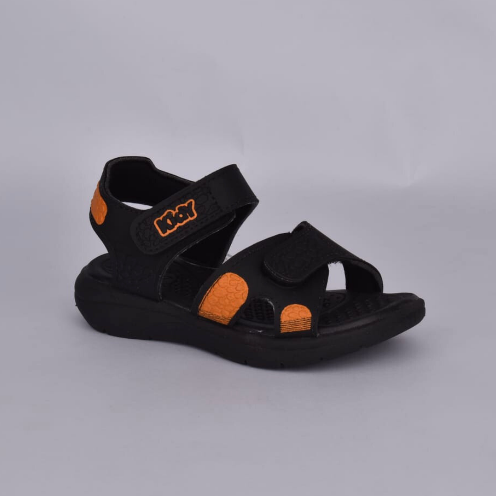 SANDALIA KIDY FLY BABY PRETO/LARANJA Kidy