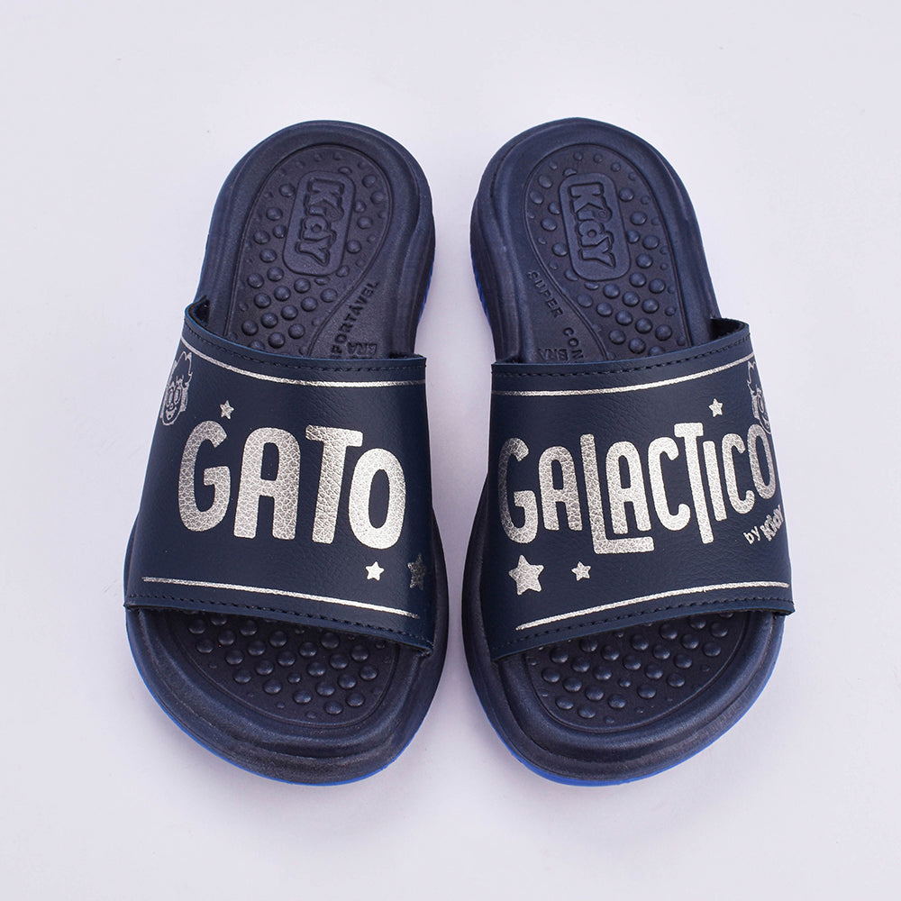 SANDÁLIA Chinelo Infantil Menino Gato Galáctico KIDY FLY MARINHO/PRATA Kidy