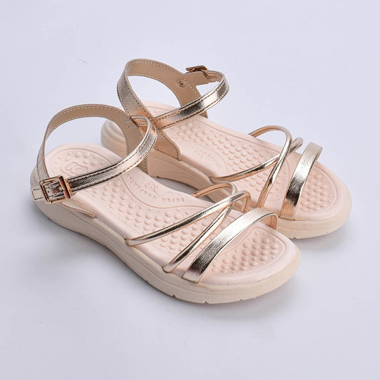 Kit Sandália infantil Menina Fly Ouro e Livro Bob Goods