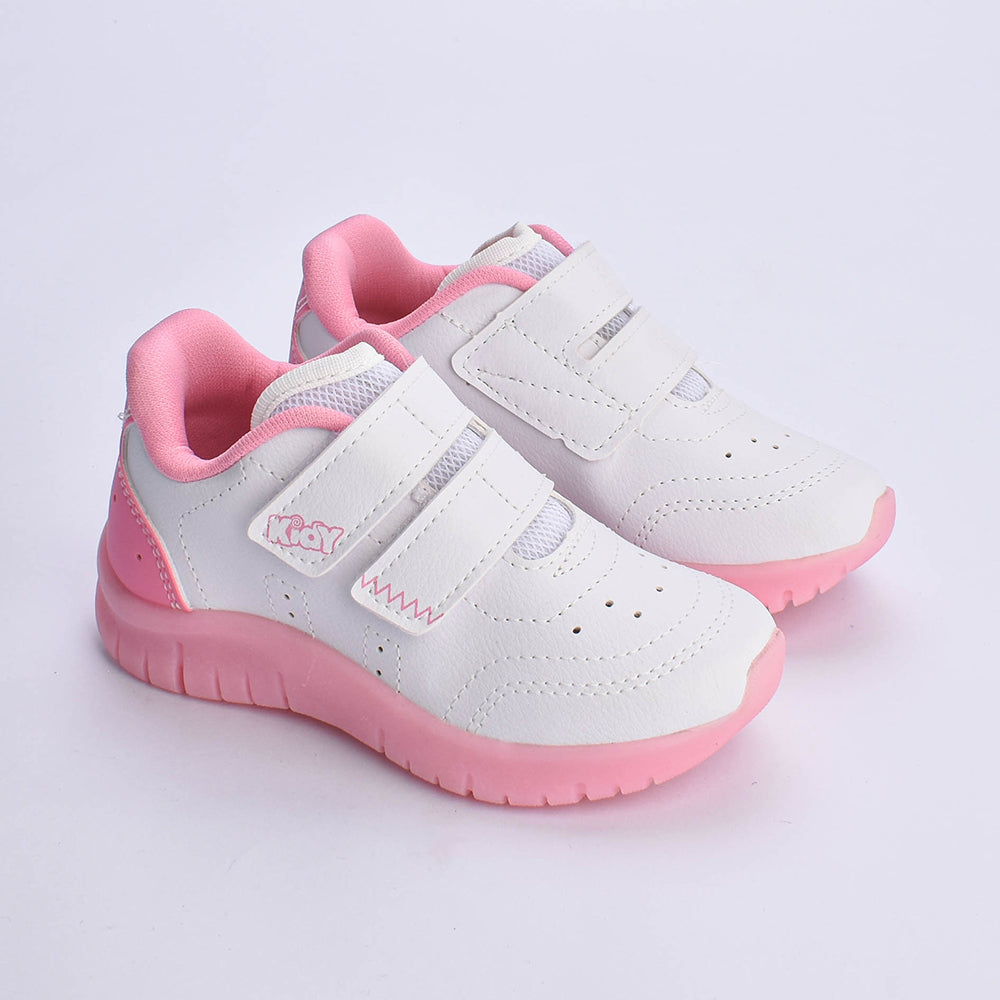 Tênis Menina Infantil Kidy Ultra Flex Branco, Rosa e Pink