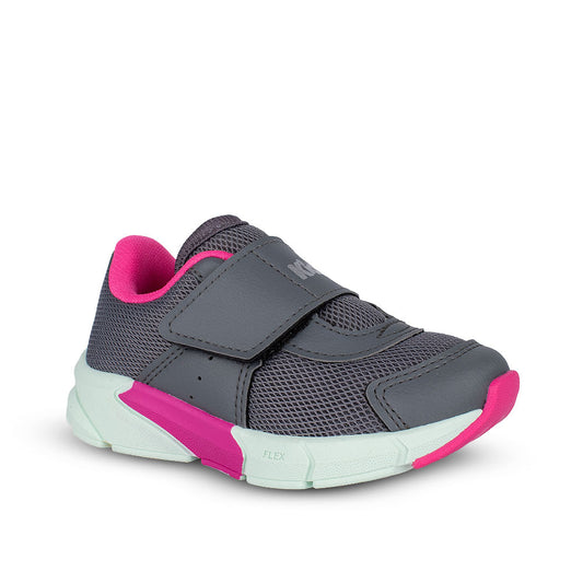 TÊNIS INFANTIL MENINA KIDY ENERGY BABY RESPITEC GRAFITE/VD ACQUA/GLOSS
