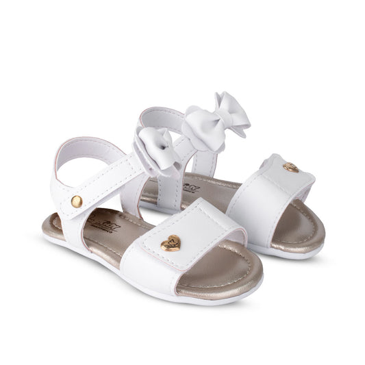 Sandália Infantil Menina Meu Primeiro Kidy Branca com Laço
