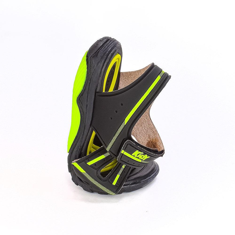 Sandália Menino Infantil Kidy Toys Preto e Amarelo Neon