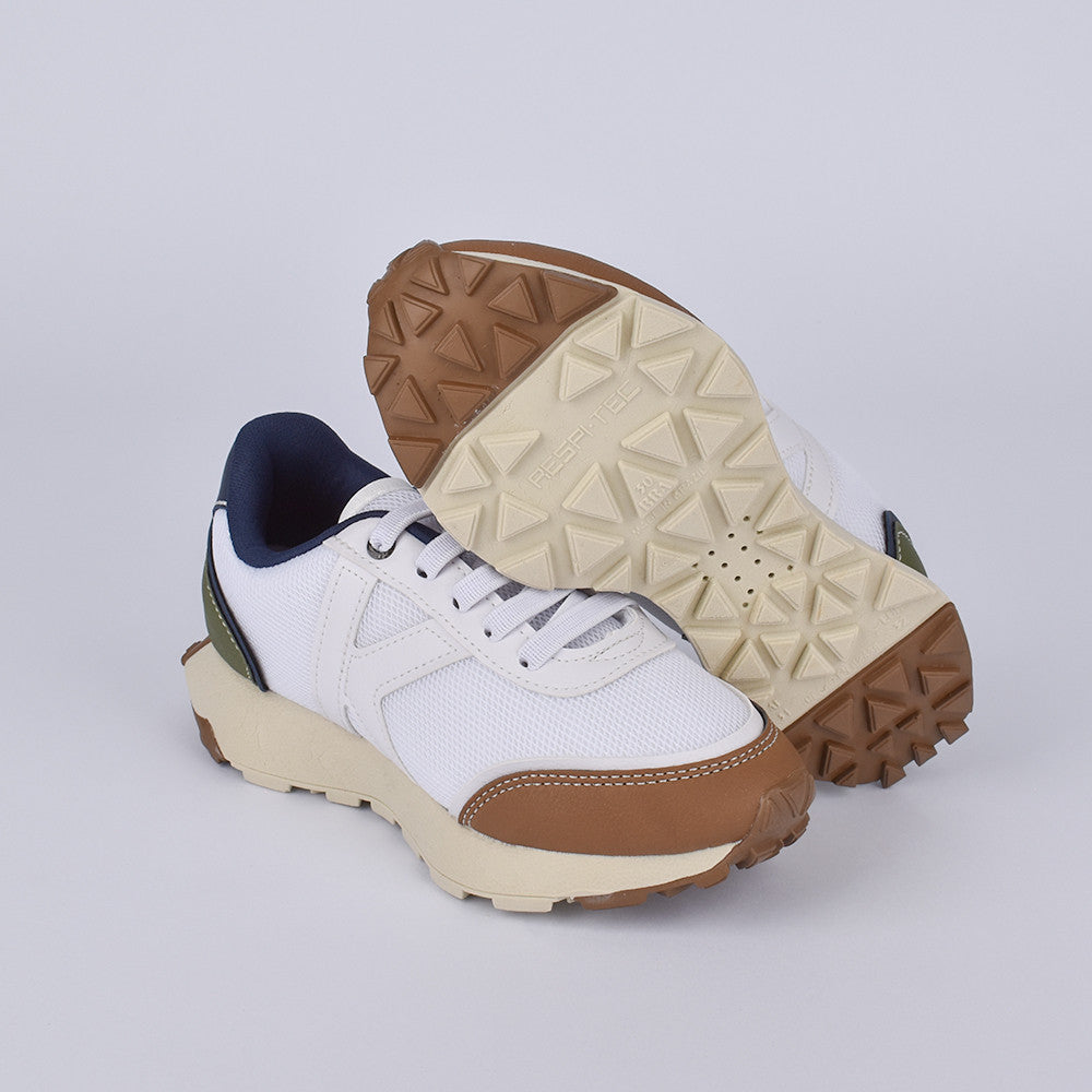 Tênis Infantil Menino K360 Jogger Conforto e Amortecimento Azul Marinho e Verde Kidy