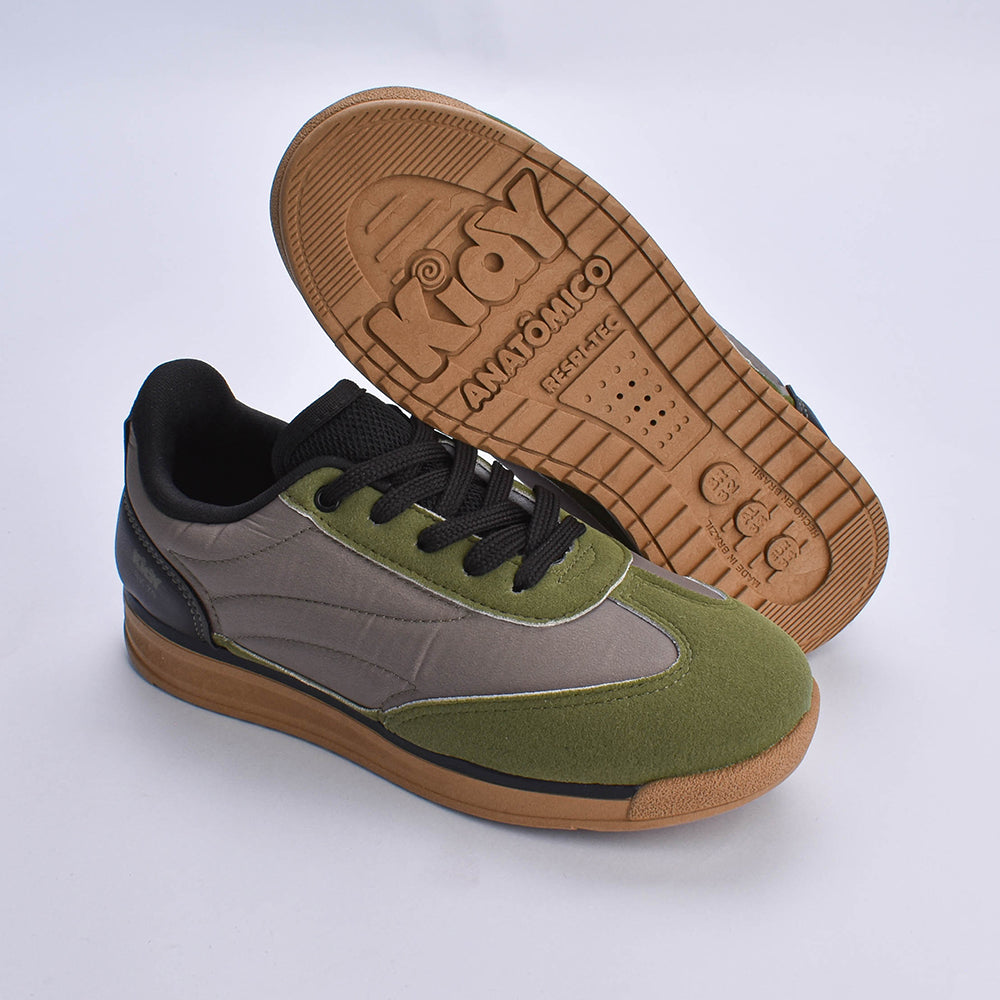 Tênis Infantil Menino RK 70 Verde Musgo/Preto Kidy Calce Fácil