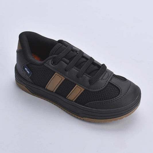 Tênis Menino Infantil Kidy Happy Preto e Caramelo