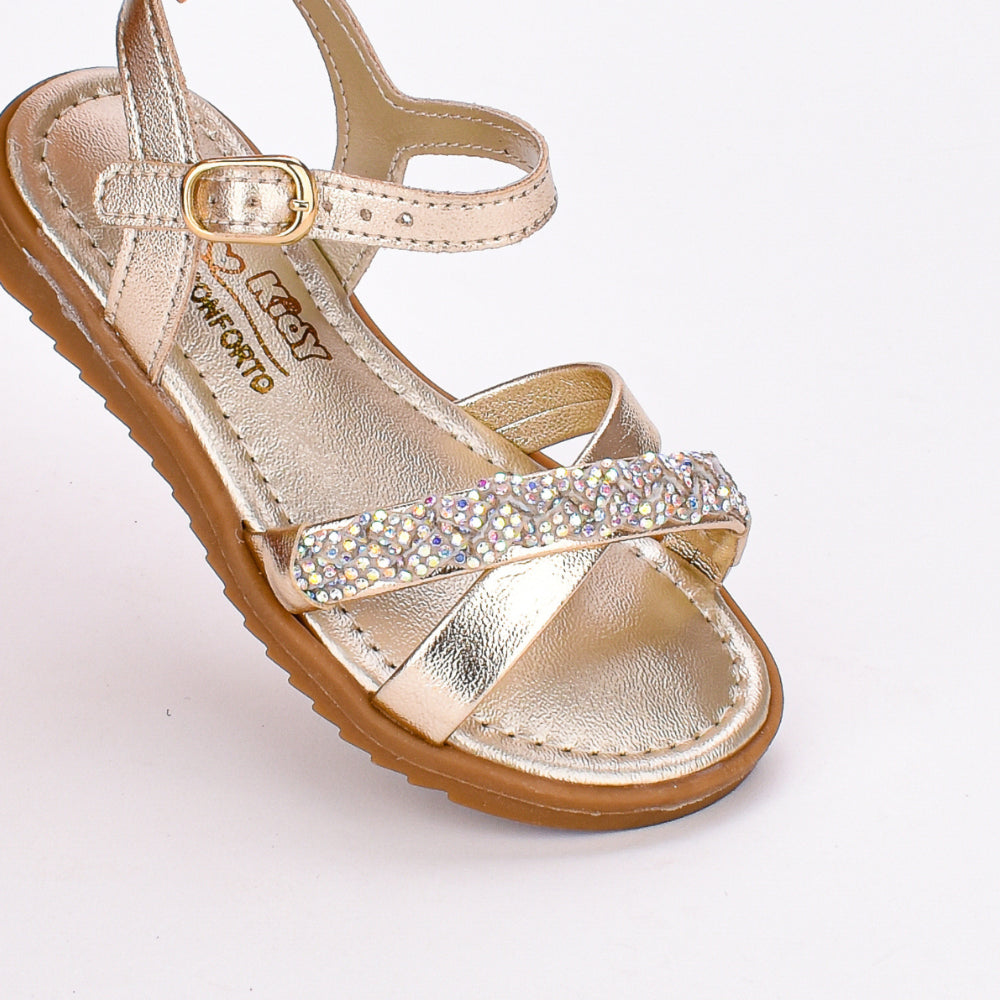Sandália Menina Infantil Kidy Amar é Comfort Ouro