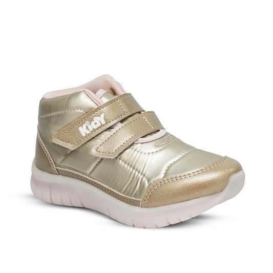 Tênis Infantil Cano Alto Menina Kidy Ultra Flex Ouro Velcro