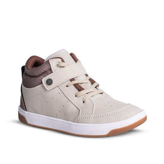 Tênis Infantil Menino Kidy Astral Natural/Caramelo Cano Alto