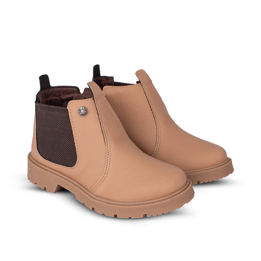 Bota Coturno Infantil Menino Kidy Walk Camel Jequinha Elástico 28 ao 36