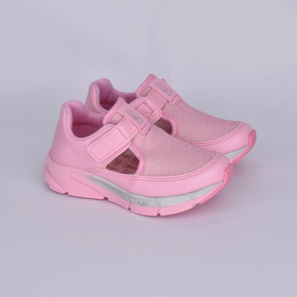 Tênis Menina Infantil Kidy Energy Baby Respitec Rosa e Prata
