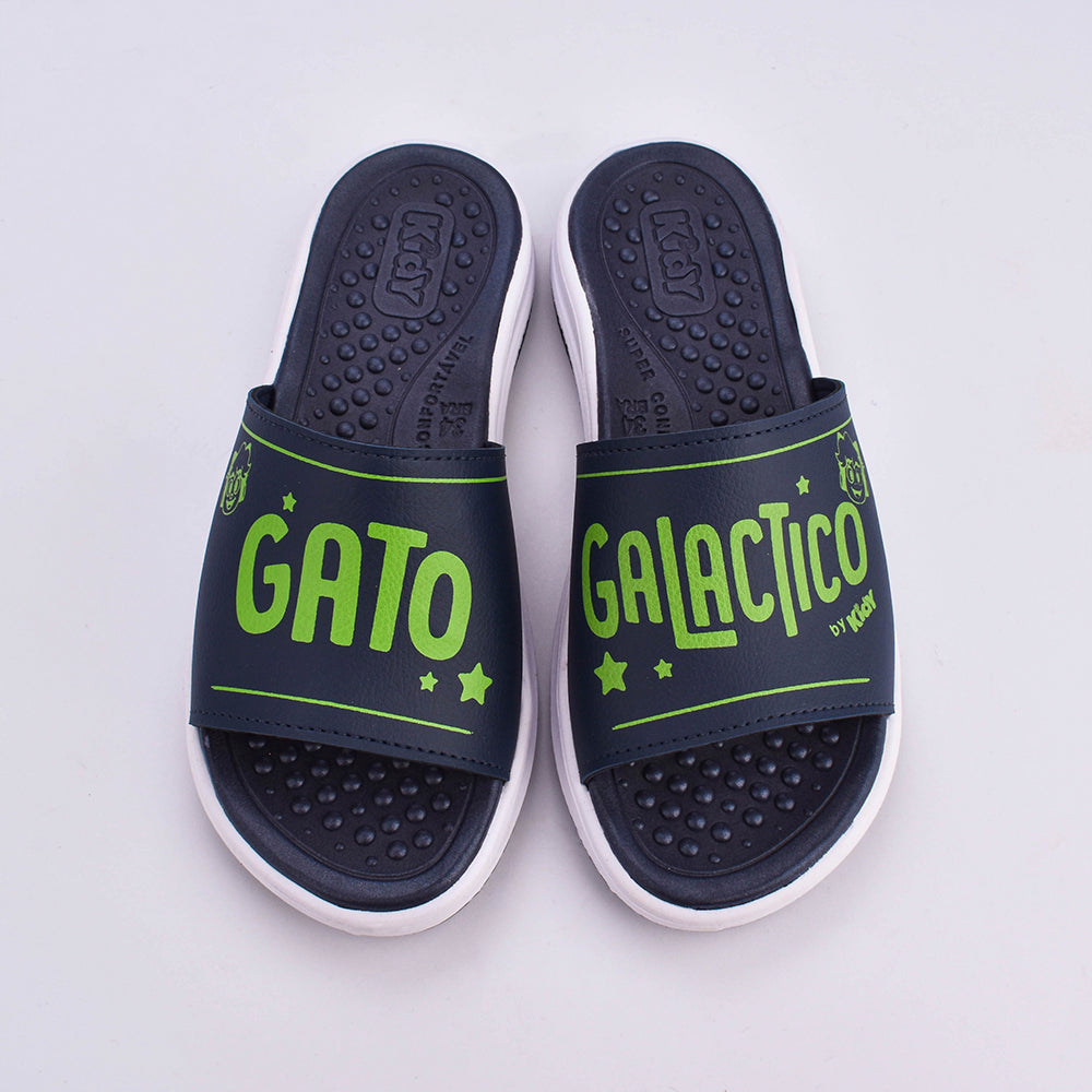 SANDÁLIA Chinelo Infantil Menino Gato Galáctico KIDY FLY GG MARINHO/AMARELO NEON Kidy
