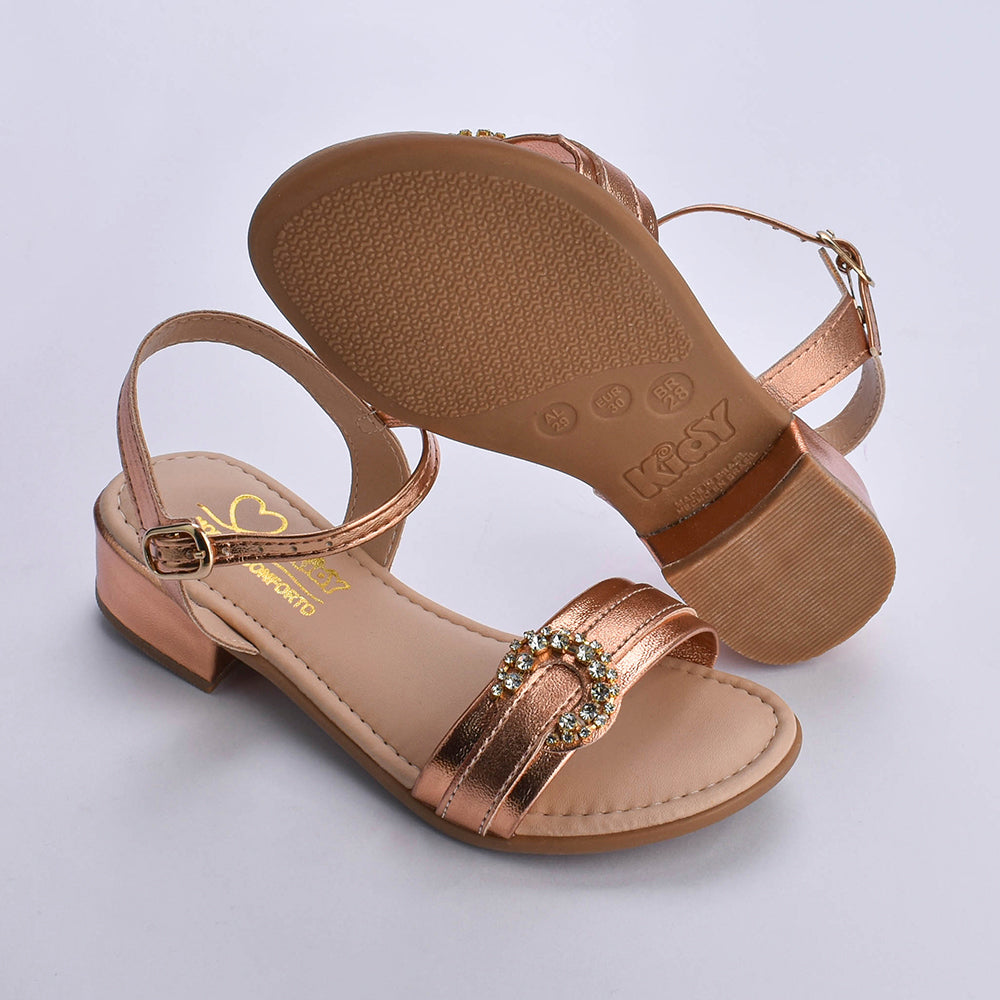 Sandália Infantil Menina Kidy Isis Bronze Confortável e Antiderrapante
