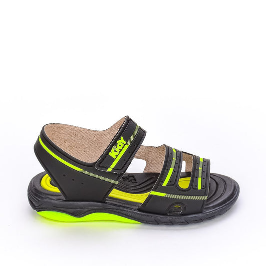 Sandália Menino Infantil Kidy Toys Preto e Amarelo Neon