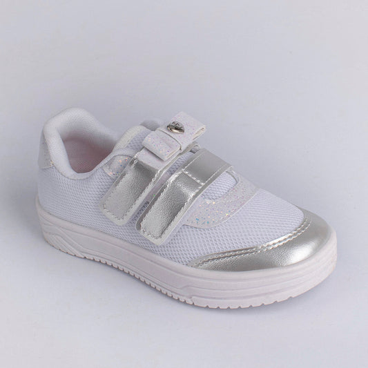 Tênis Menina Kidy Happy Branco e Prata
