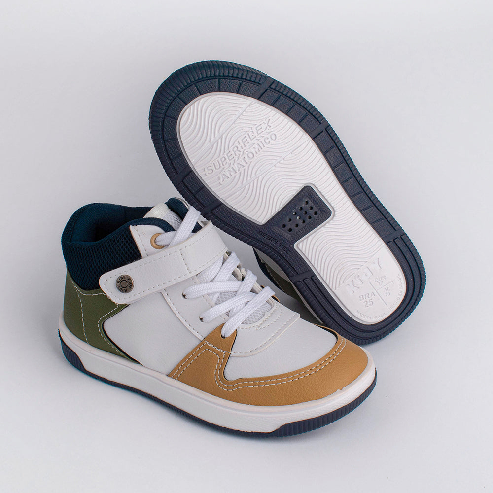 Tênis Kidy Astral Branco Marinho e Verde