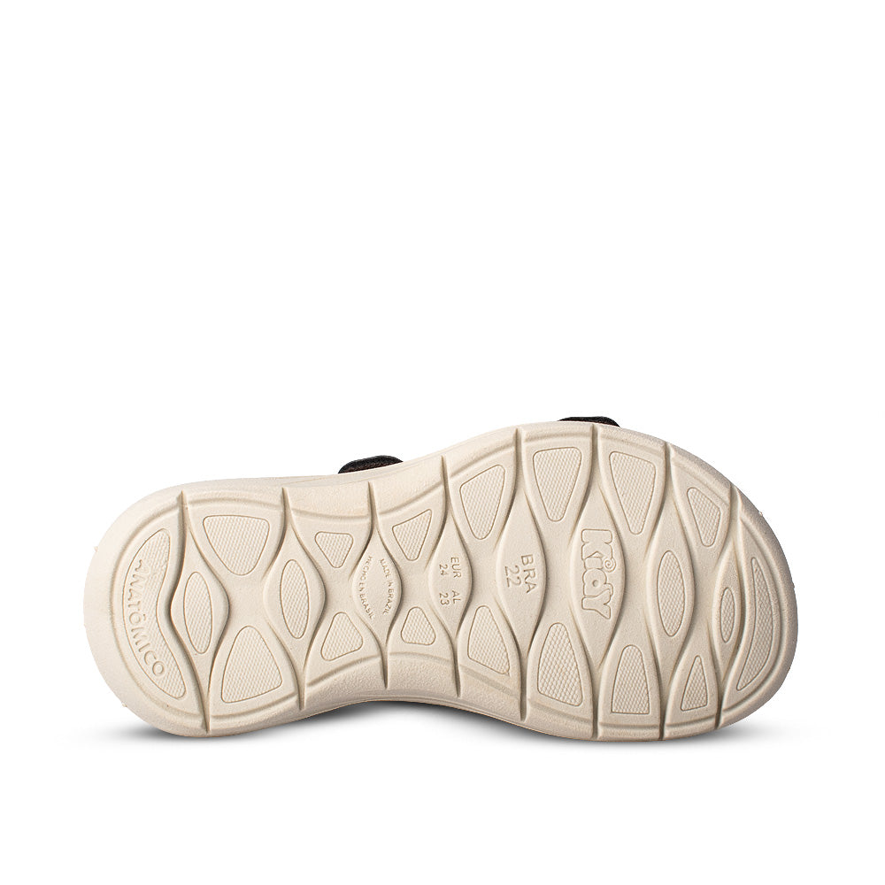 Sandália Infantil Menino Kidy Fly Baby Café e Preto com Fivela Confortável e Ajustável