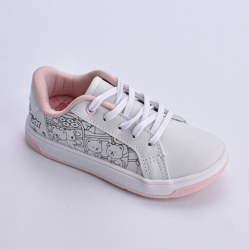 Kit Tênis Infantil Menina Astral Branco + Livro Bob Goods