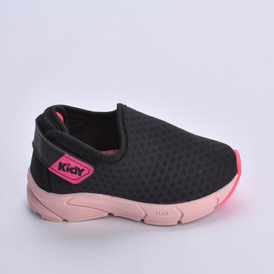 TÊNIS INFANTIL MENINA KIDY ENERGY BABY RESPITEC PRETO/PINK NEON