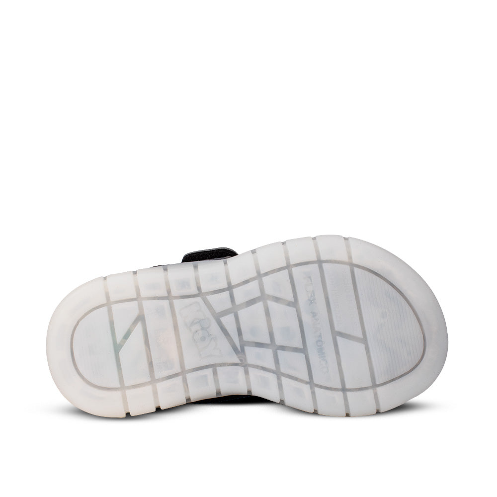 Sandália Infantil Menino Kidy Wave Light com LED Grafite Preto Pisca Pisca