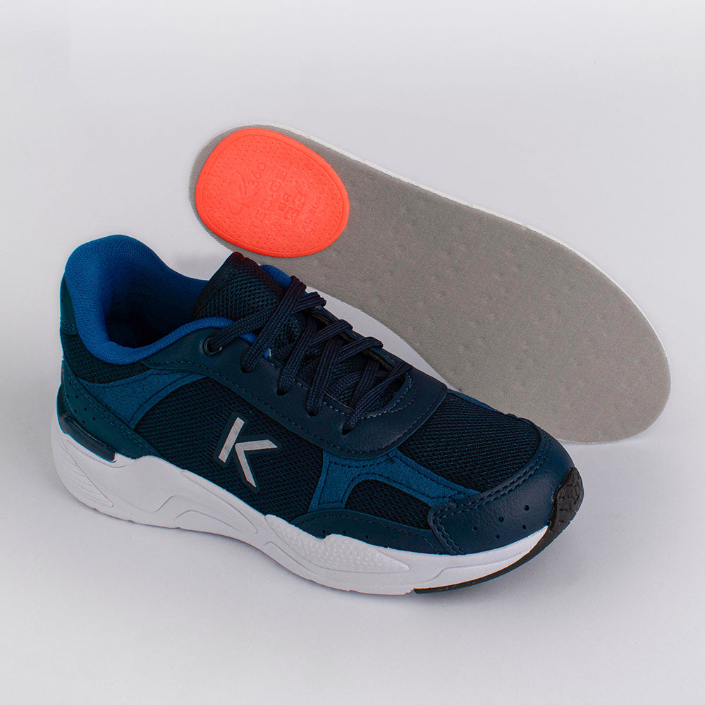 Tênis Infantil Menino Kidy K360 Retro Marinho/Azul Confortável e Tecnológico