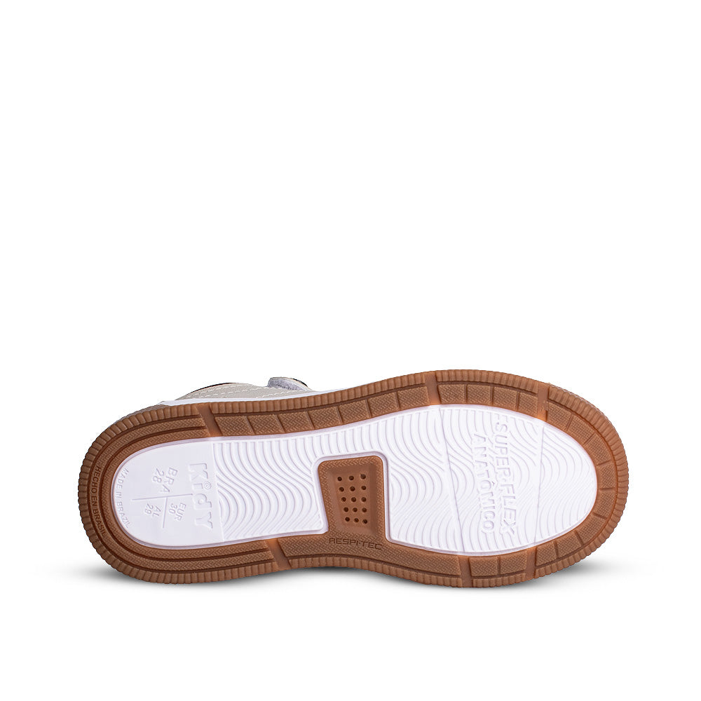 Tênis Infantil Menino Kidy Astral Natural/Caramelo Cano Alto