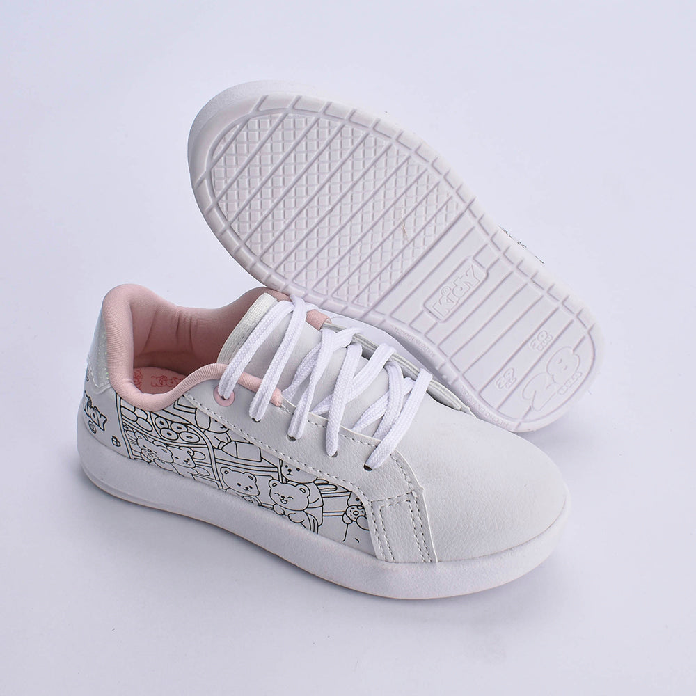 Kit Infantil Menina Tênis Kidy Hype Branco + Livro Bob Goods