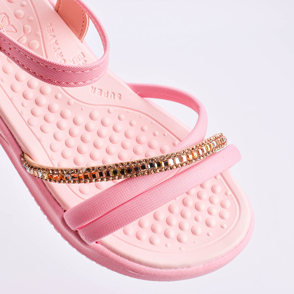 Sandália Infantil Menina Kidy Fly Rosa Confortável e Antiderrapante