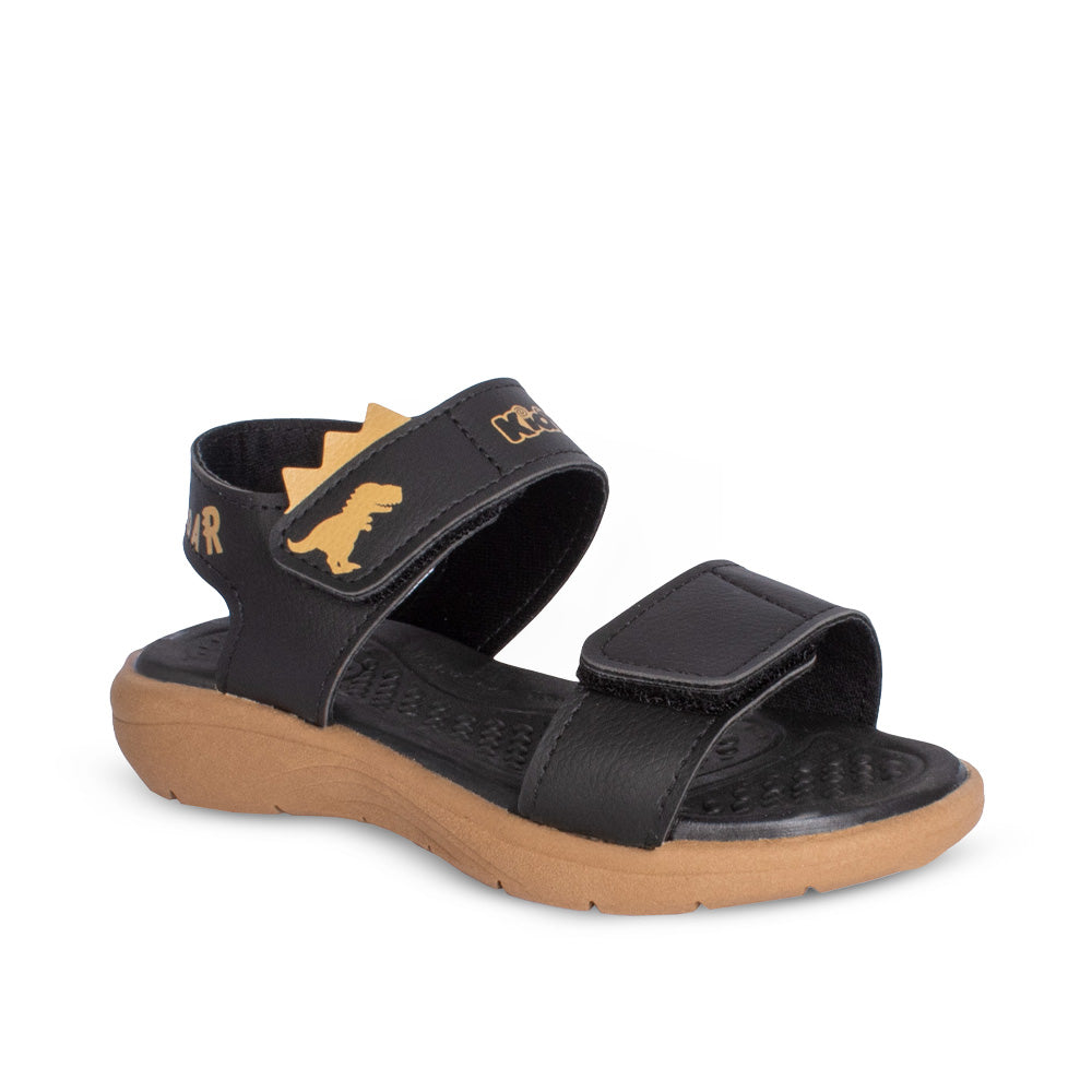 Sandália Infantil Menino Kidy Fly Preto Crepe com Dino Surpresa