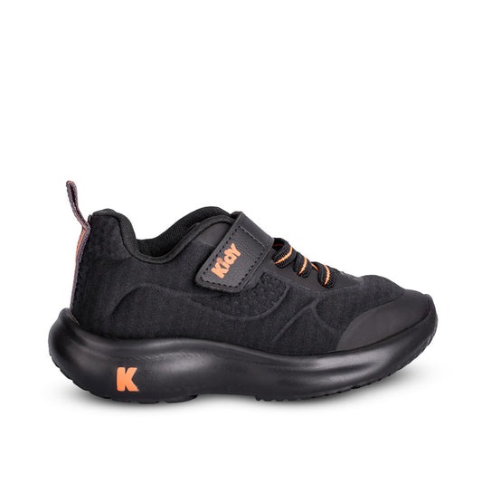 Tênis Infantil Menino Kidy Nuvem Preto Grafite Laranja