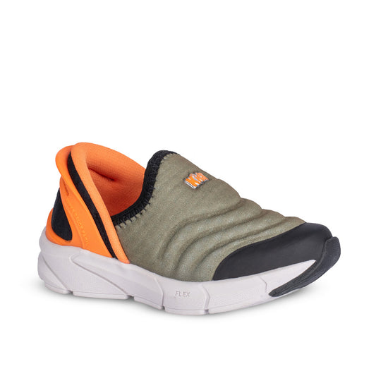 Tênis Menino Infantil Kidy Energy Baby Respitec Verde Militar e Laranja