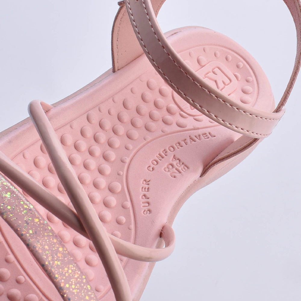 Kit Sandália Infantil Menina Kidy Fly Nude + Livro Bob Goods