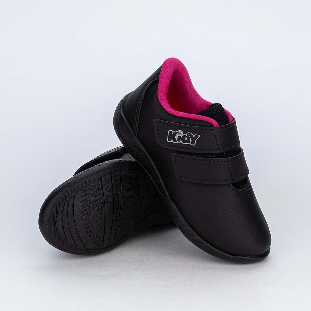 TENIS INFANTIL MENINA KIDY USEFULL MIAMI PRETO/PINK
