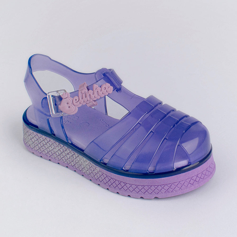Sandália Infantil Kidy Belinha Gloss Lilás Conforto Estilo