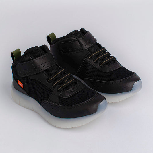 TENIS INFANTIL MENINO KIDY LIGHT FUN PRETO/VERDE/LARANJA