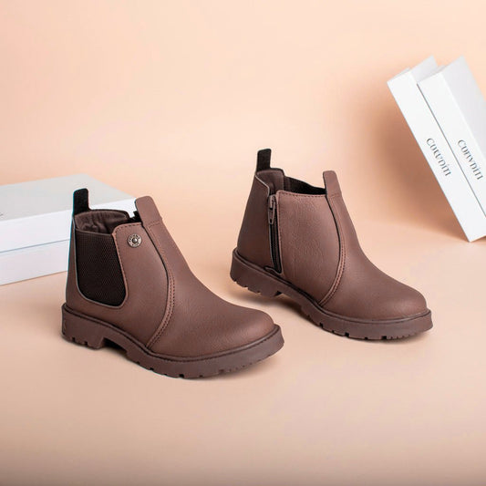 Bota Coturno Infantil Menino Kidy Walk Marrom Jequinha Inverno - Kidy Calçados -