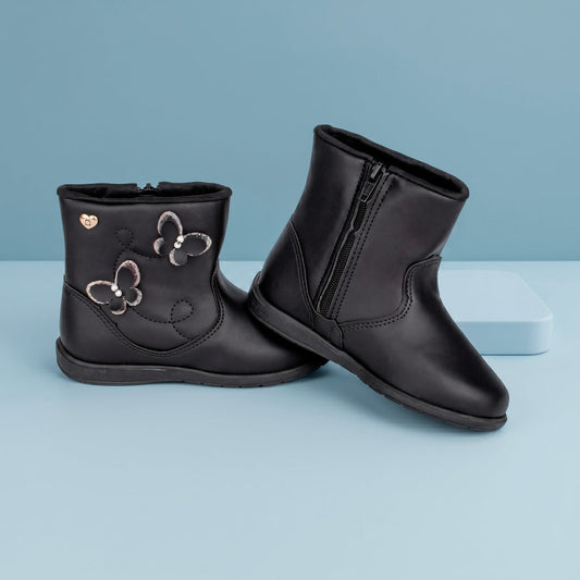 Bota Infantil Menina com zíper Kidy Soft Preto - Kidy Calçados - Botas, Coturnos e Galochas