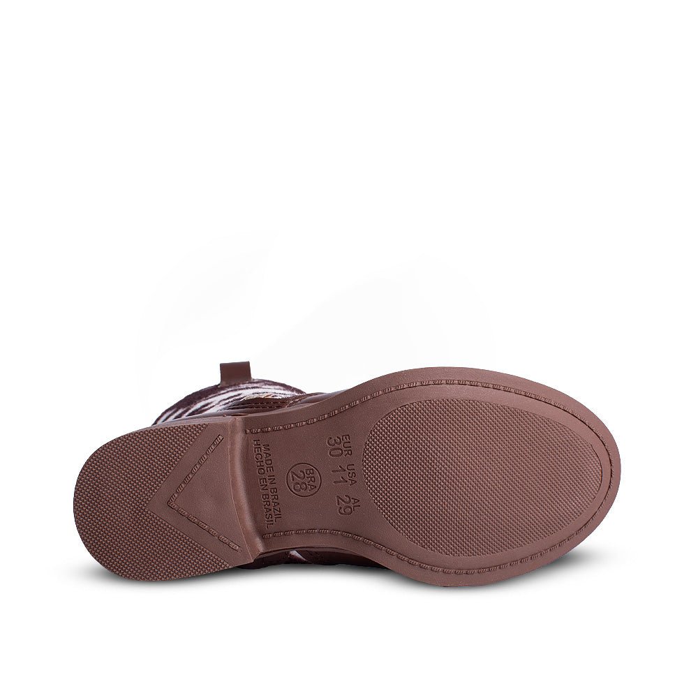 Bota Infantil Menina Kidy Montaria Marrom Animal Print e Cano Alto - Kidy Calçados -