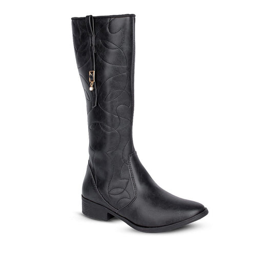 Bota Infantil Menina Kidy Montaria Preta Cano Alto Fivela Inverno - Kidy Calçados -