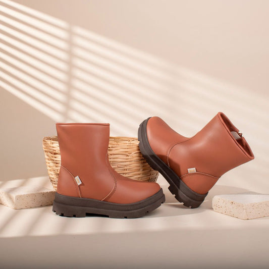 Bota Infantil Menina Kidy Style Canela Tratorada Conforto e Estilo - Kidy Calçados -