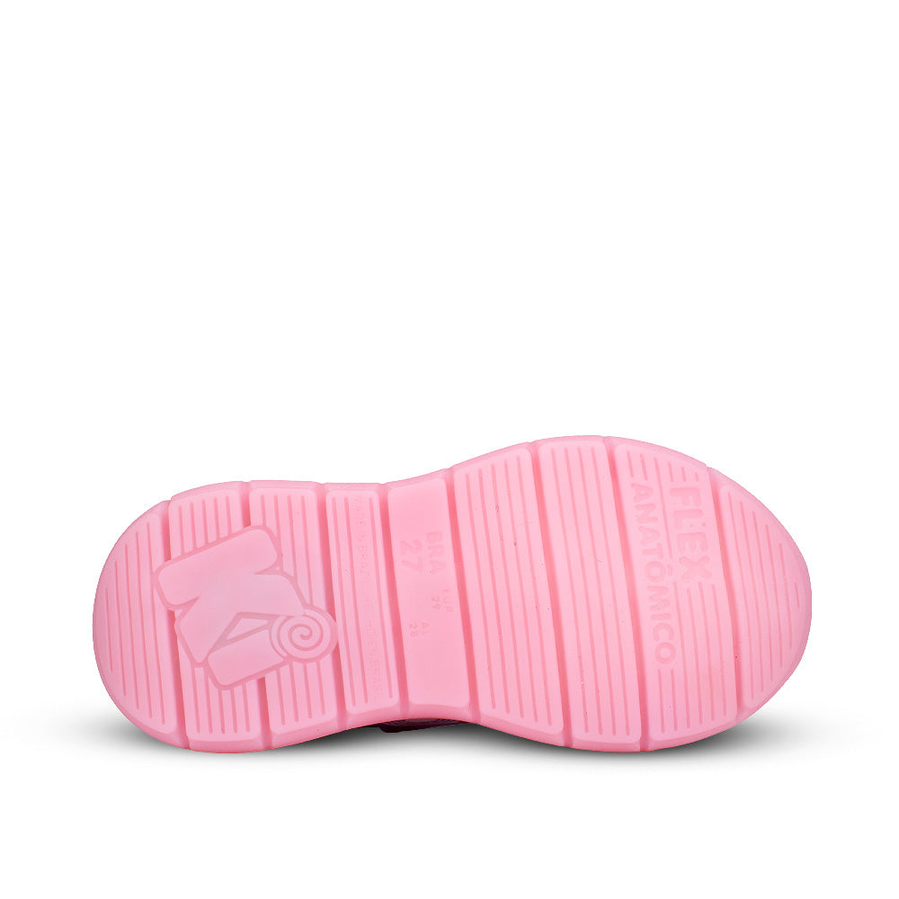 Tênis Infantil Menina Kidy Baby Flex Rosa Unicórnio Brindes