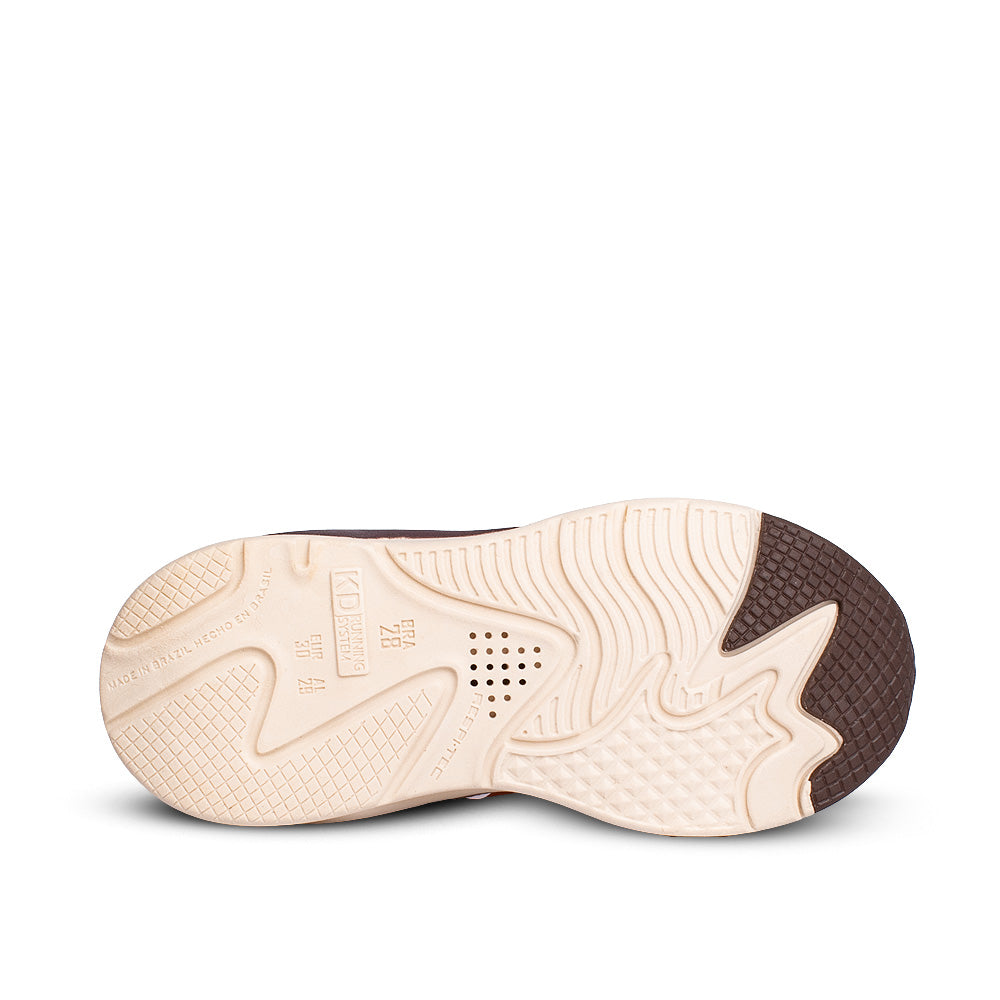 Tênis Infantil Menina Kidy K360 Casual Retro Marfim/Marrom