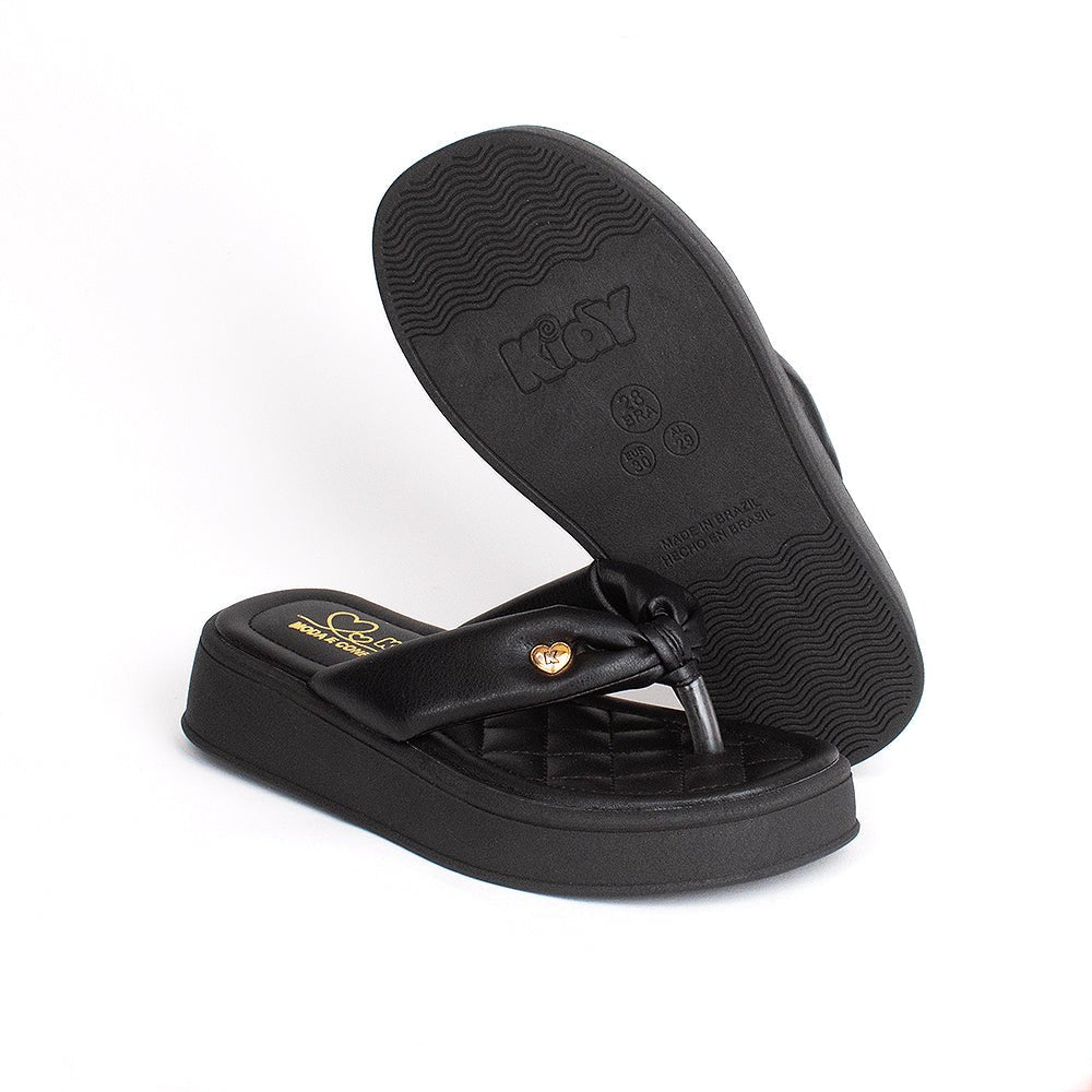 Chinelo Flatform Infantil Menina Kidy Nuvem Preto - Kidy Calçados - Sandália e Papete