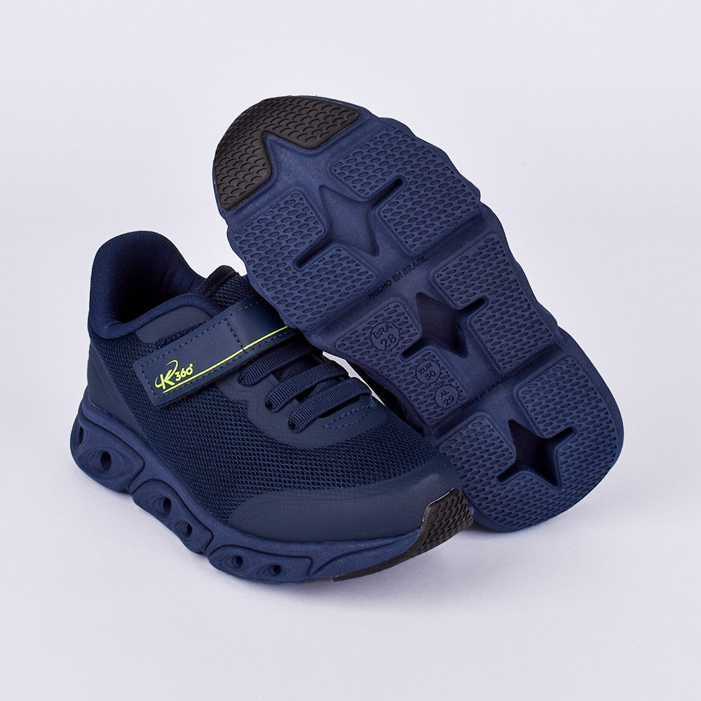 Tênis Infantil K360 Energy Impulso Marinho e Amarelo Neon - Estilo e Performance