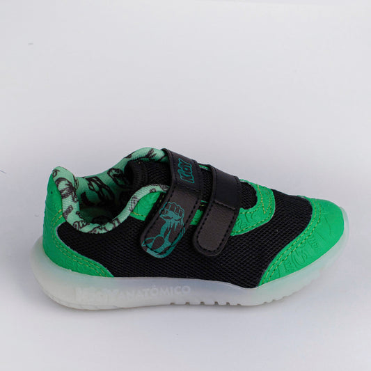 TENIS INFANTIL MENINO LED KIDY FLEX LIGHT PRETO/VERDE Kidy