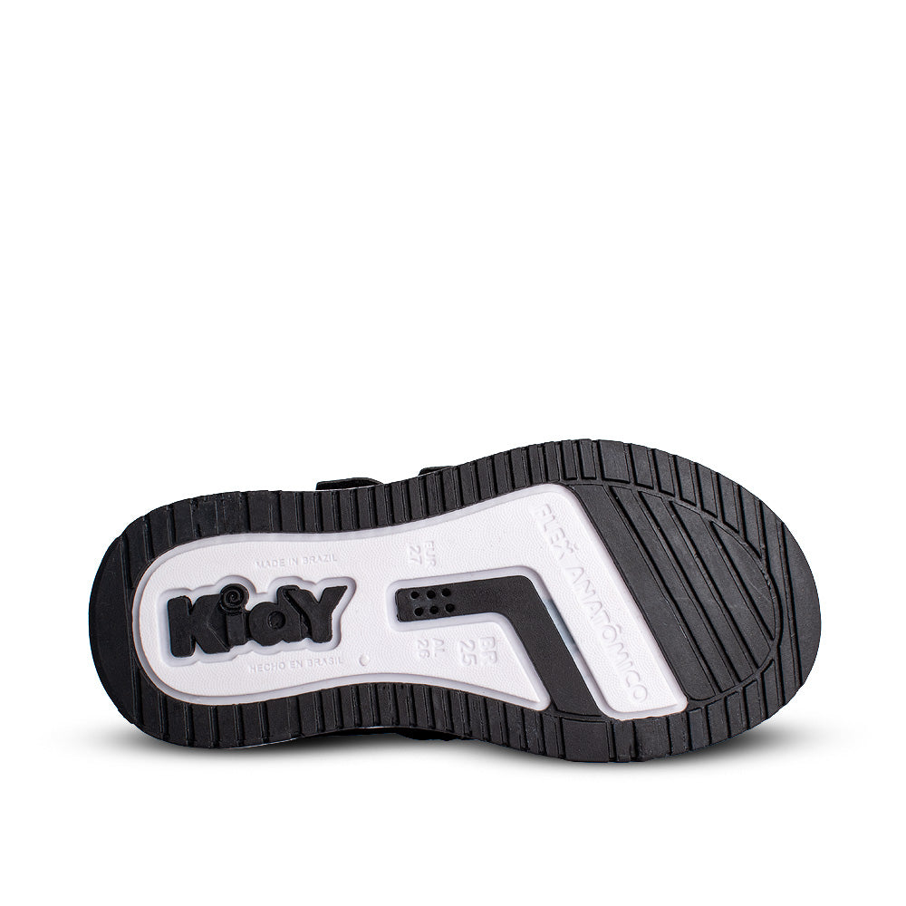 Tênis Infantil Menino Kidy Happy Velcro Duplo Preto com Vermelho 22 ao 27