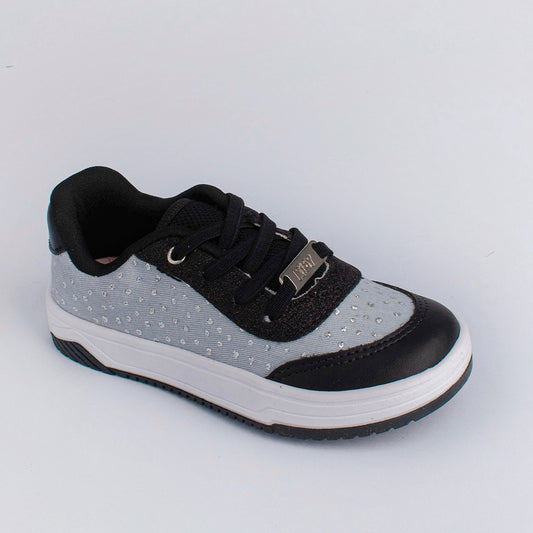 Tênis Menina Kidy Happy Jeans e Preto