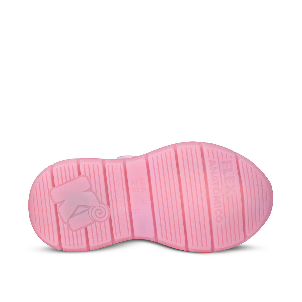 Tênis Infantil Menina Kidy Flex Light Rosa com Pisca Pisca Diversão e Conforto
