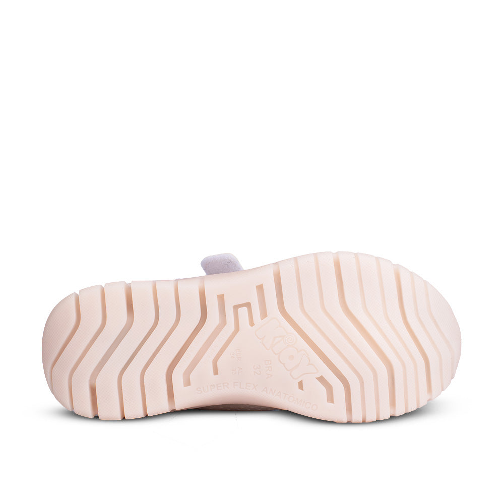 Tênis Infantil Menina Kidy Light Fun Led Marfim Delicado Pisca-Pisca e Velcro