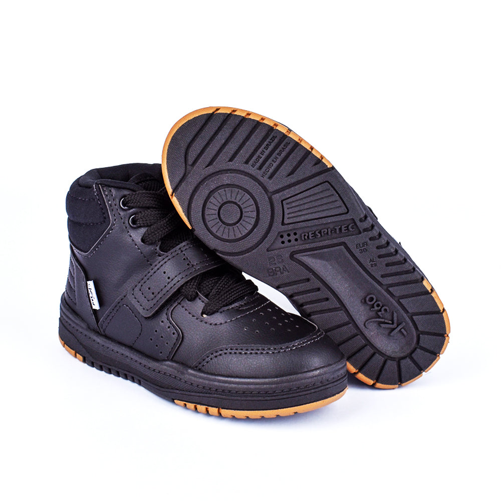 TÊNIS KIDY K360 ESTILO RESPITEC PRETO/CARAMELO